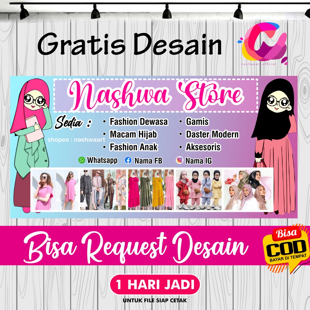 BANNER SPANDUK BACKDROP OLSHOP TOKO SKINTIFIC ONLINE SHOP WARUNG SALON SKINCARE KONTER HAPPY BIRTHDA