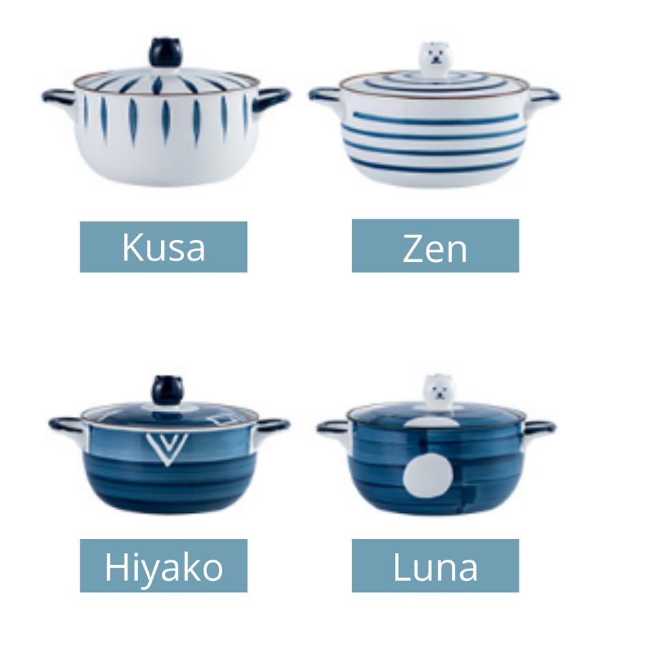 Tren Terbaru Wadah Saji Keramik Jepang Panci Saji Dengan Tutup Keramik