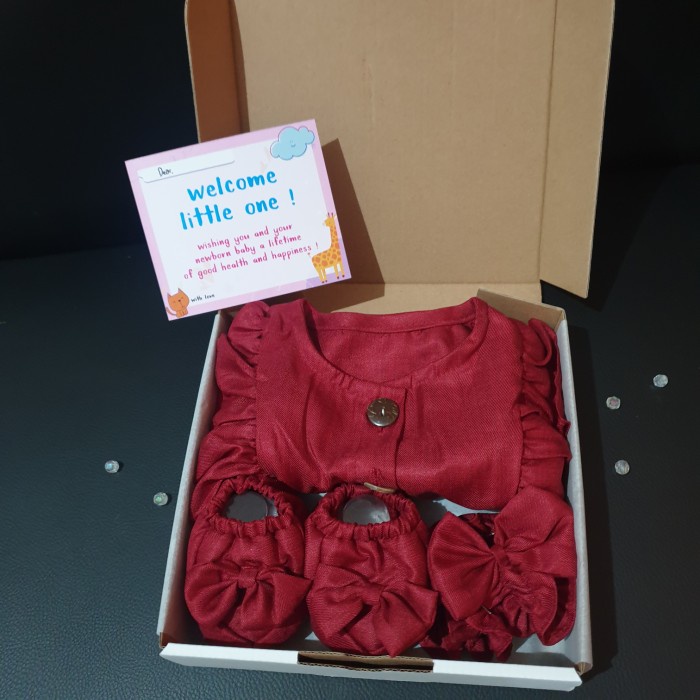 

[COD] Parcel hampers bayi perempuan jumper set - Kado bayi - Polos - Marun