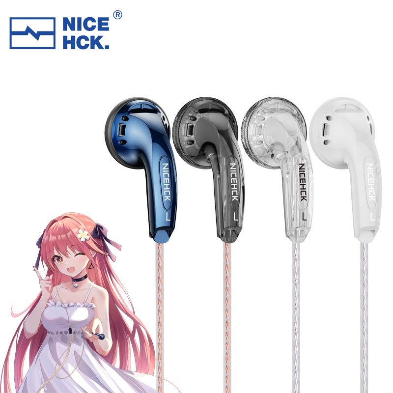 Nicehck YD30 UV Varnish Surface 3.5mm HIFI Music Earbud Kabel 15.4mm Mikrofon Earphone Untuk Gaming Meeting IEM EB2S