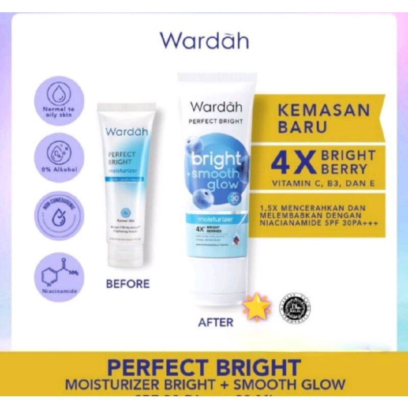 Wardah Perfect Bright Lightening Moisturizer Smoothing spf 30 Pa+++