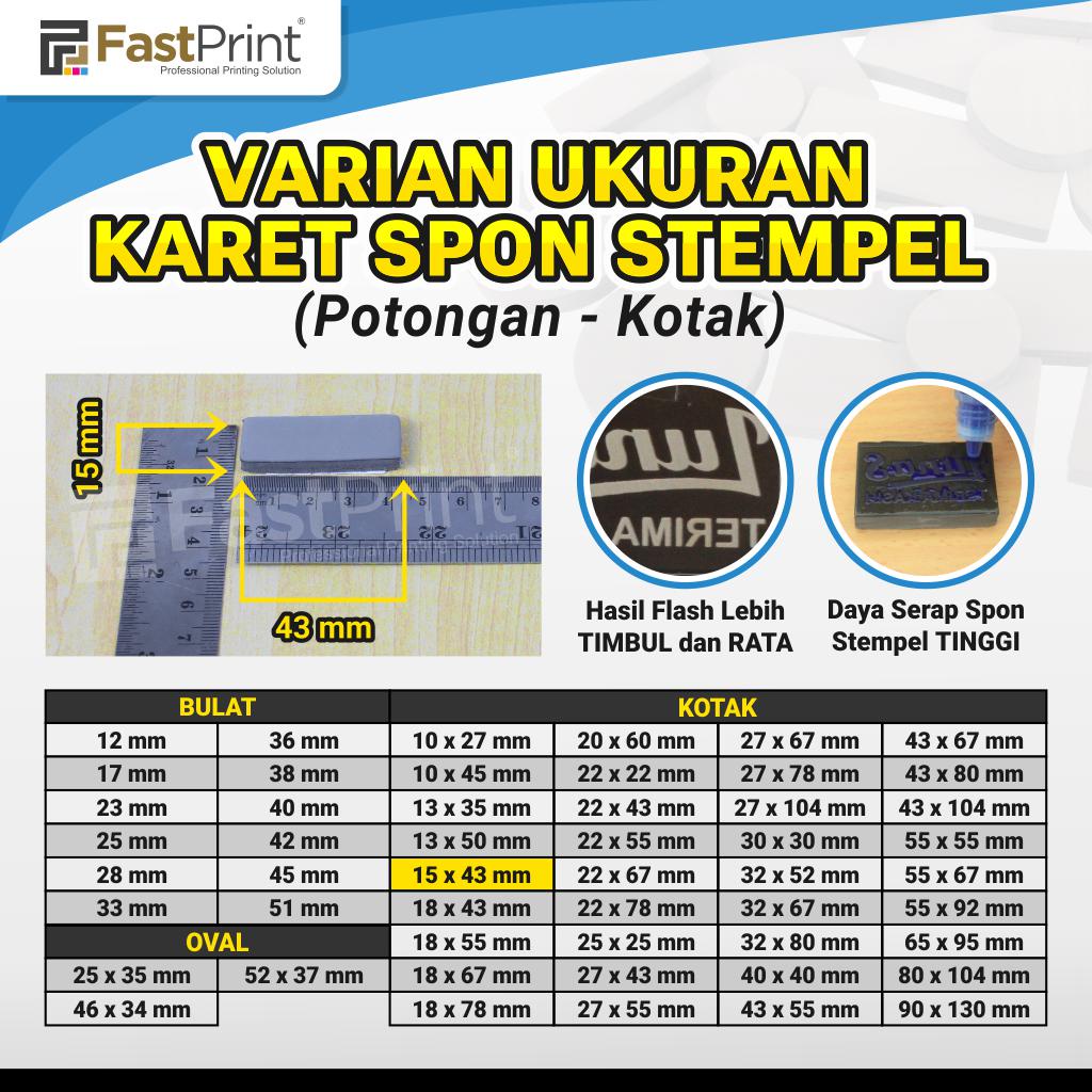 Karet Busa Spon Bahan Stempel Potongan Model Kotak 15X43MM