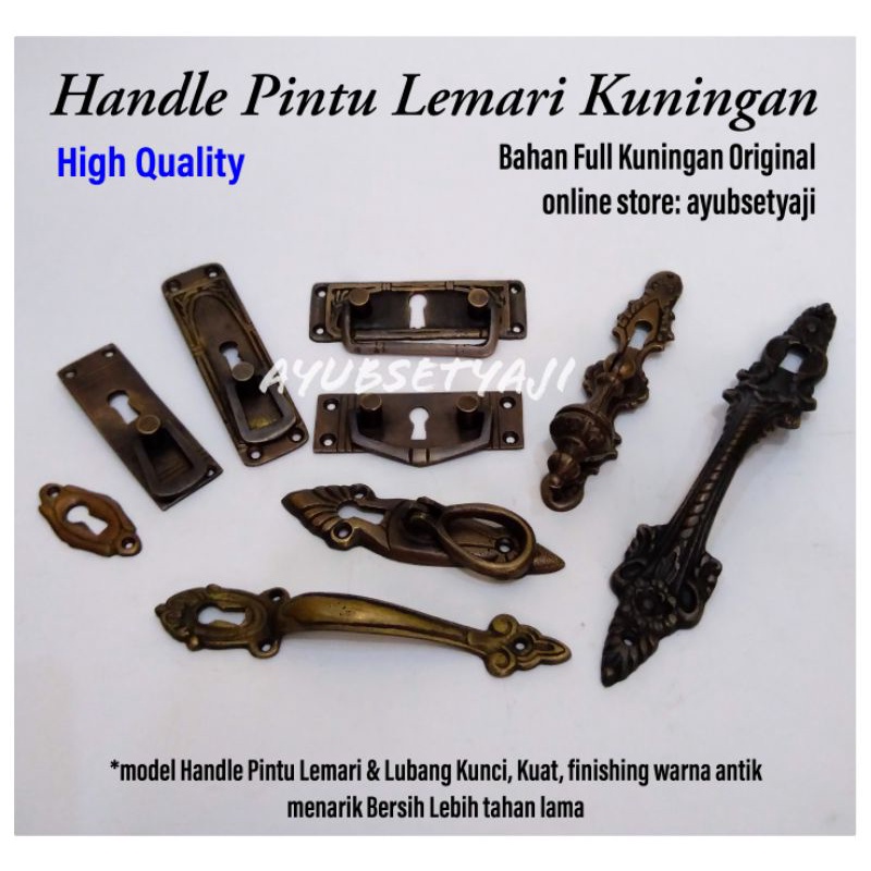 Handle Lemari Kuningan antik tutup lubang kunci lemari ALL VARIAN Tarikan Pintu Lemari BRASS Gagang 