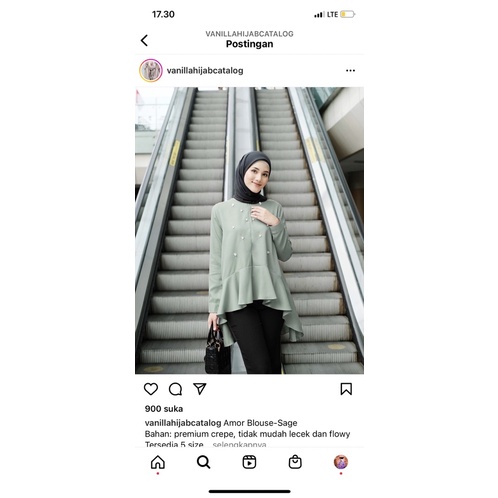Vanilla hijab - Amour Blouse - SAGE