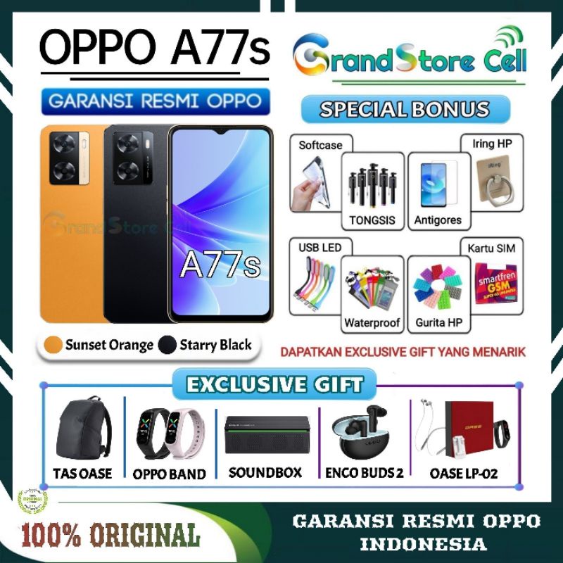 Jual OPPO A77s RAM 8/128 GB | OPPO A77 s | A 77s RAM 16/128 GB GARANSI