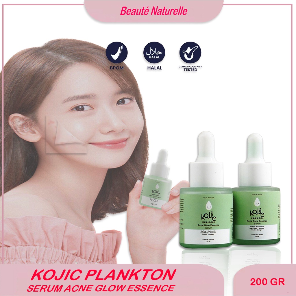serum pencerah wajah glowing penghilang bekas jerawat dan flek hitam untuk pria wanita kojic plankto