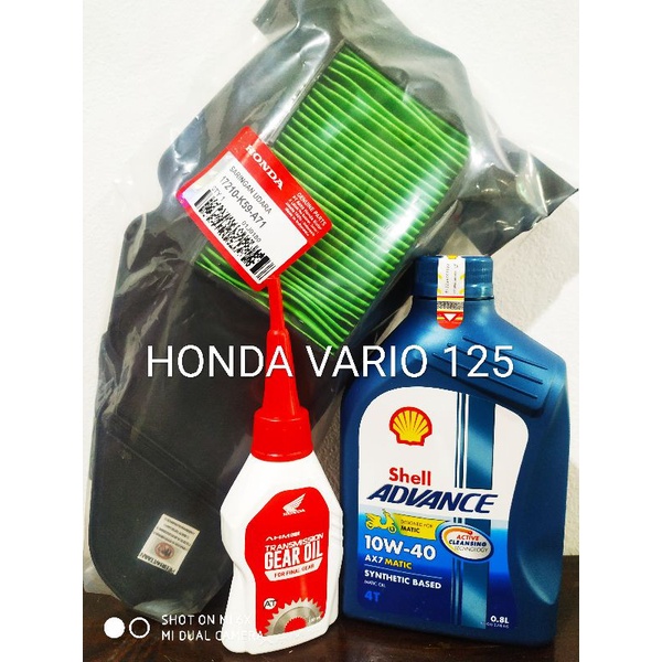 SALE!!! PAKET OLI SHELL ADVANCE AX7 SCOOTER 0.8L + AHM GEAR 120ML + F UDARA VARIO 125