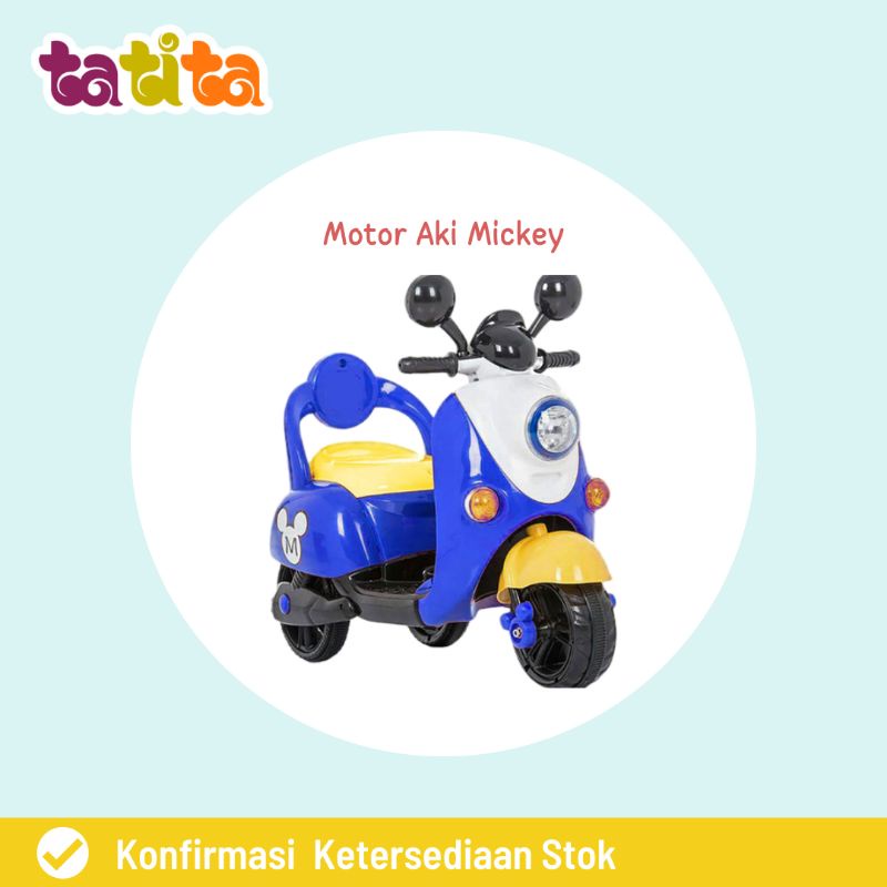 Sewa Mainan Aki Anak Termurah Motor Aki Mickey (biru)