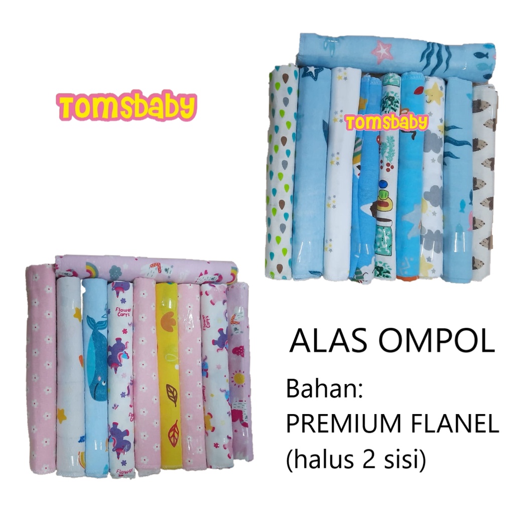 FLOWER (1pack) Alas Ompol FLANEL atau KAOS uk 60x45 (cm) isi 10pcs