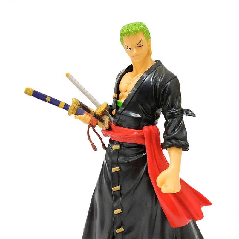 Mainan Action Figure Model Anime One Piece Roronoa Zoro Bahan PVC Ukuran 19CM Untuk Anak / Dewasa