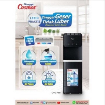 COSMOS Dispenser Galon Bawah CWD 7601 Hot Cold Fresh 3 Kran Dispenser