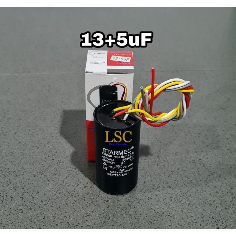 Kapasitor Mesin Cuci Sharp 13+5 uF Capasitor Sharp 5 + 13 Mikro Farad