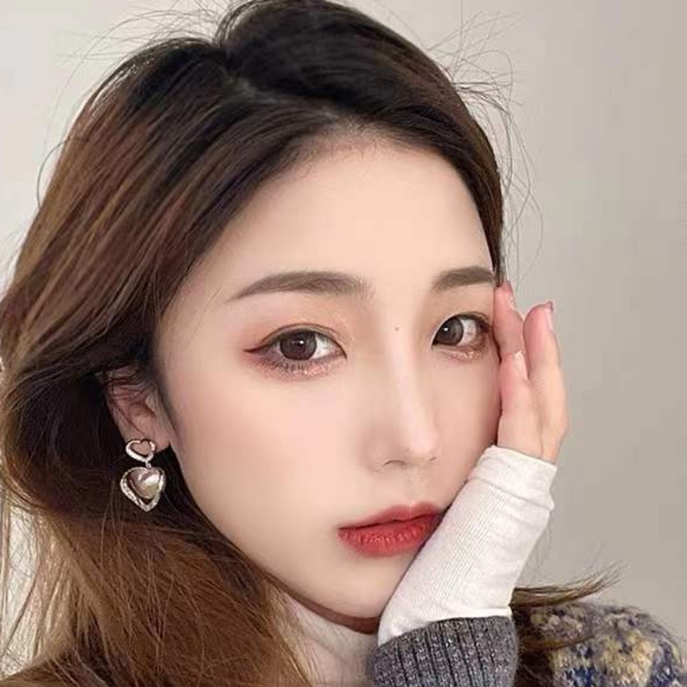 Anting Gantung Panjang Model Hati Dengan Rumbai Mutiara Gaya Korea Selatan Untuk Wanita