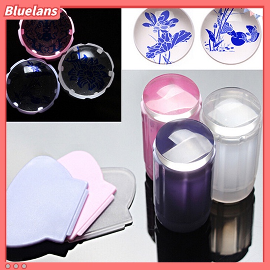 Bluelans Set Stempel Jelly Bening Untuk Nail Art