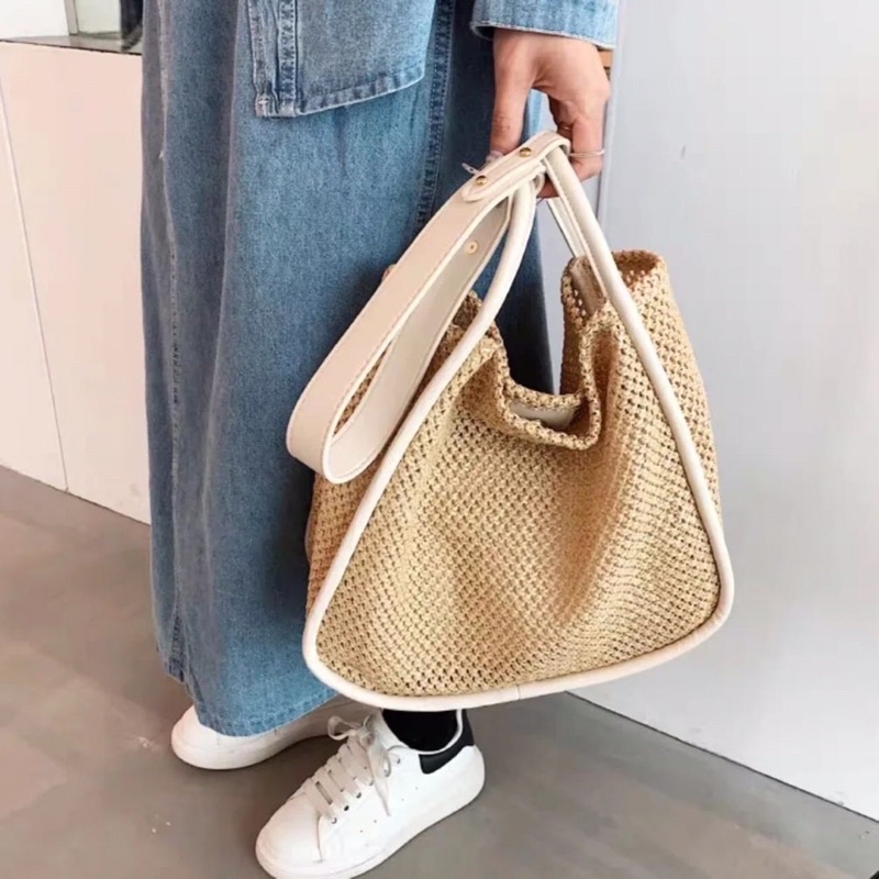 Zr tote anyaman free pouch