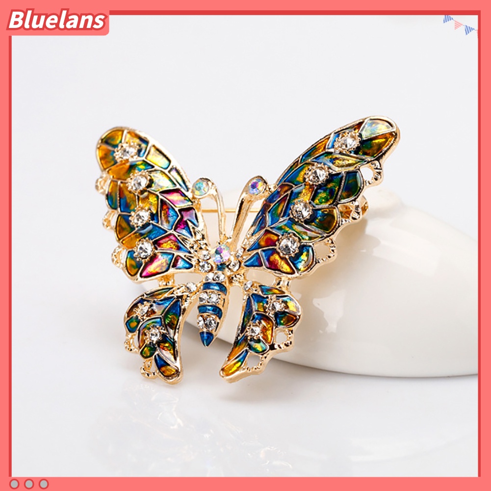 Bluelans Butterfly Rhinestone Colorful Metal Lapel Brooch Pin Fashion Jewelry Women Gift