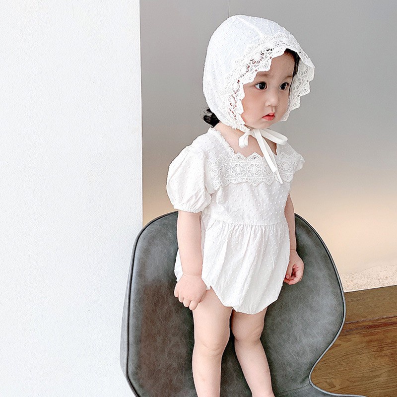 0-18bln [Premium impor] JUMPER ANAK PUTIH LACE JUMPSUIT ROMPER PAKAIAN BAYI BAJU PEREMPUAN catalog DDWJ DH