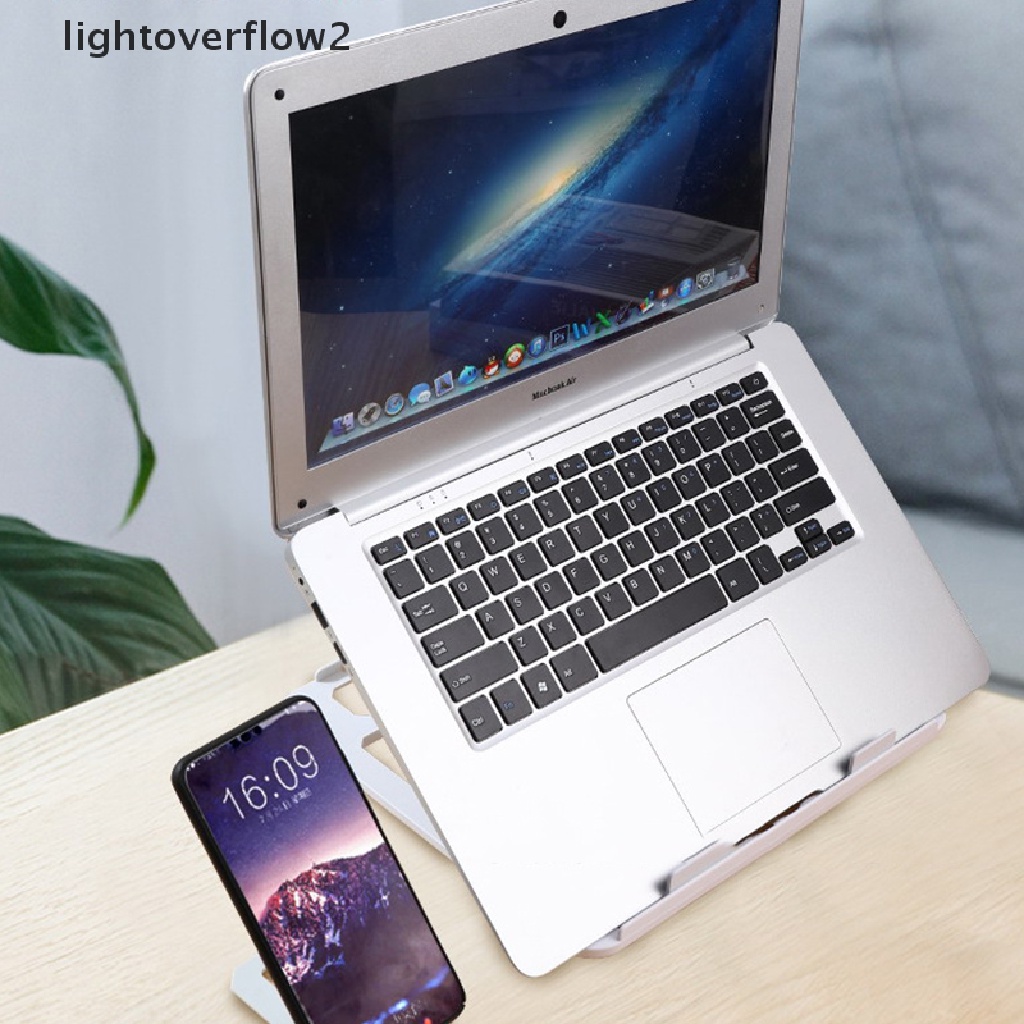 (lightoverflow2) Stand Holder Laptop / Handphone Model Lipat Rotasi 360 Derajat (ID)