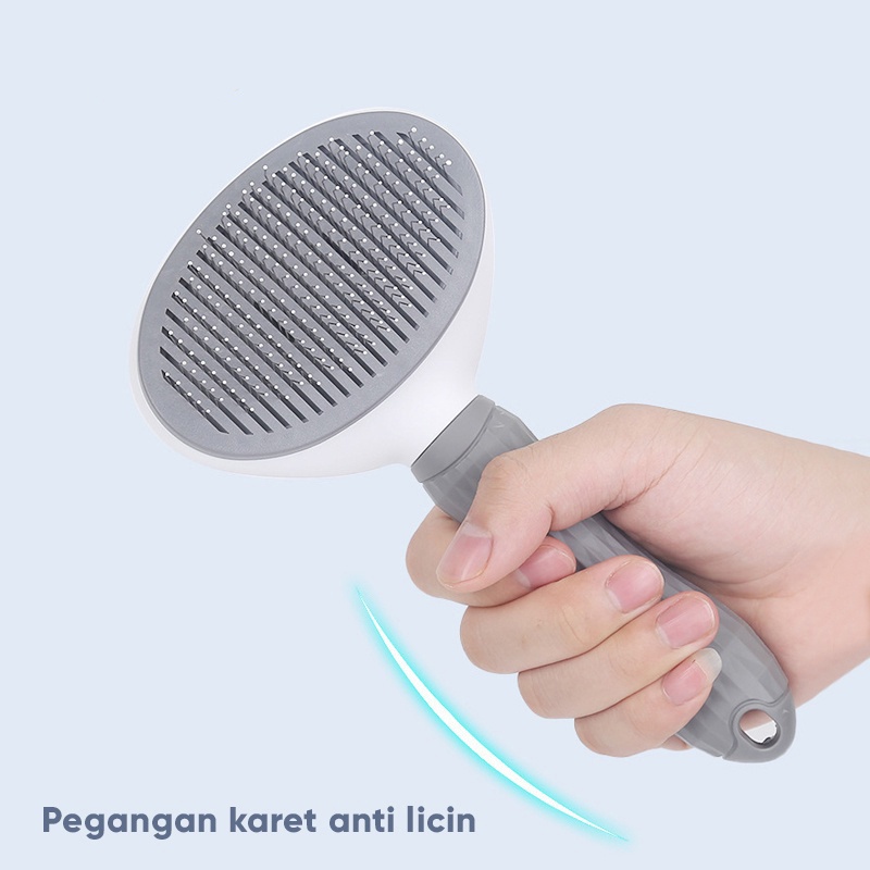 Sisir Kucing Anjing Tombol Otomatis Pembersih Pengangkat Bulu Mati Rontok Panjang Pendek Sikat Kelinci Alat Grooming Murah Pet Brush Hair Rambut for Cat Dog Puppy Anak Kitten Aksesoris Murah Comb