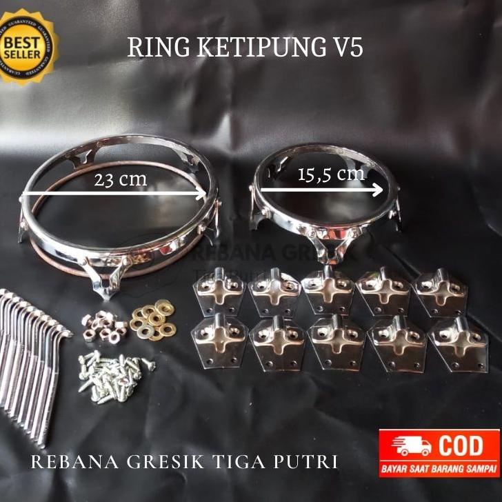 Grosir Pemesanan Ring ketipung ring kendang ukuran 21 22 krom V5 ring lebih tebel baut uk 12