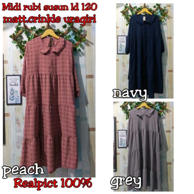 LD 120 MIDI DRESS RUBIAH JUMBO/MIDI DRESS CRINKLE URAGIRI JUMBO/GAMIS CRINKLE URAGIRI JUMBO/GAMIS BI