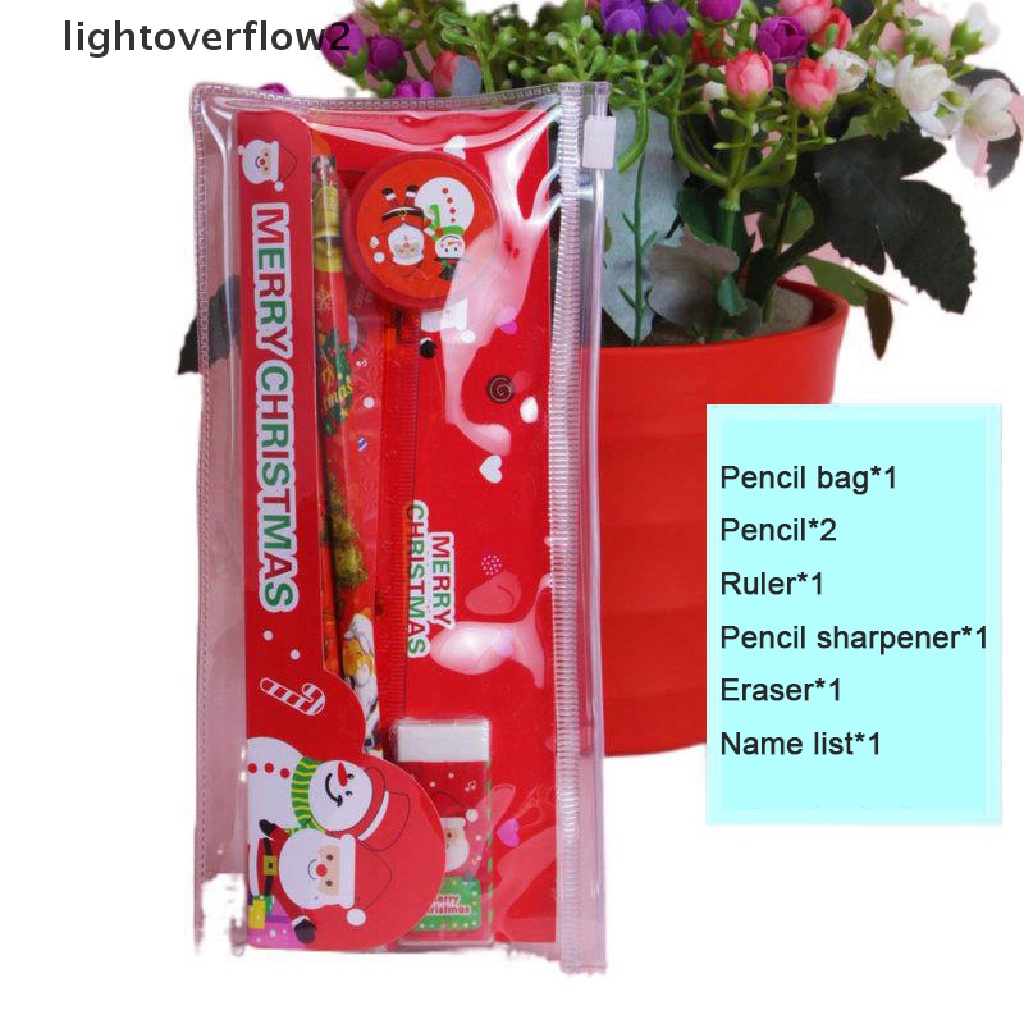 (lightoverflow2) 5pcs / Pak Rautan Pensil Motif Natal Untuk Stationery Sekolah / Hadiah