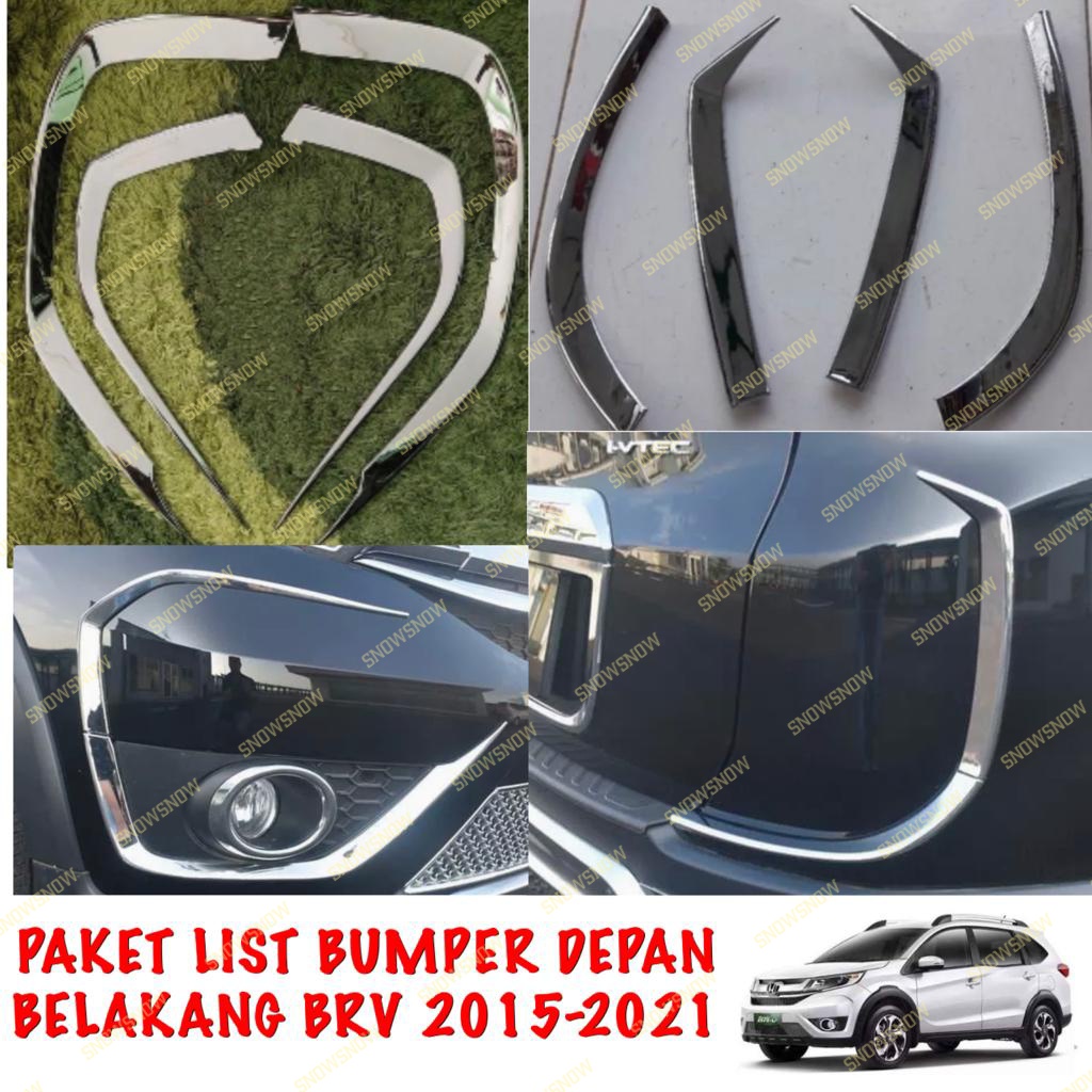 Paket List Bumper Depan Belakang Honda BRV 2016 2021 Chrome