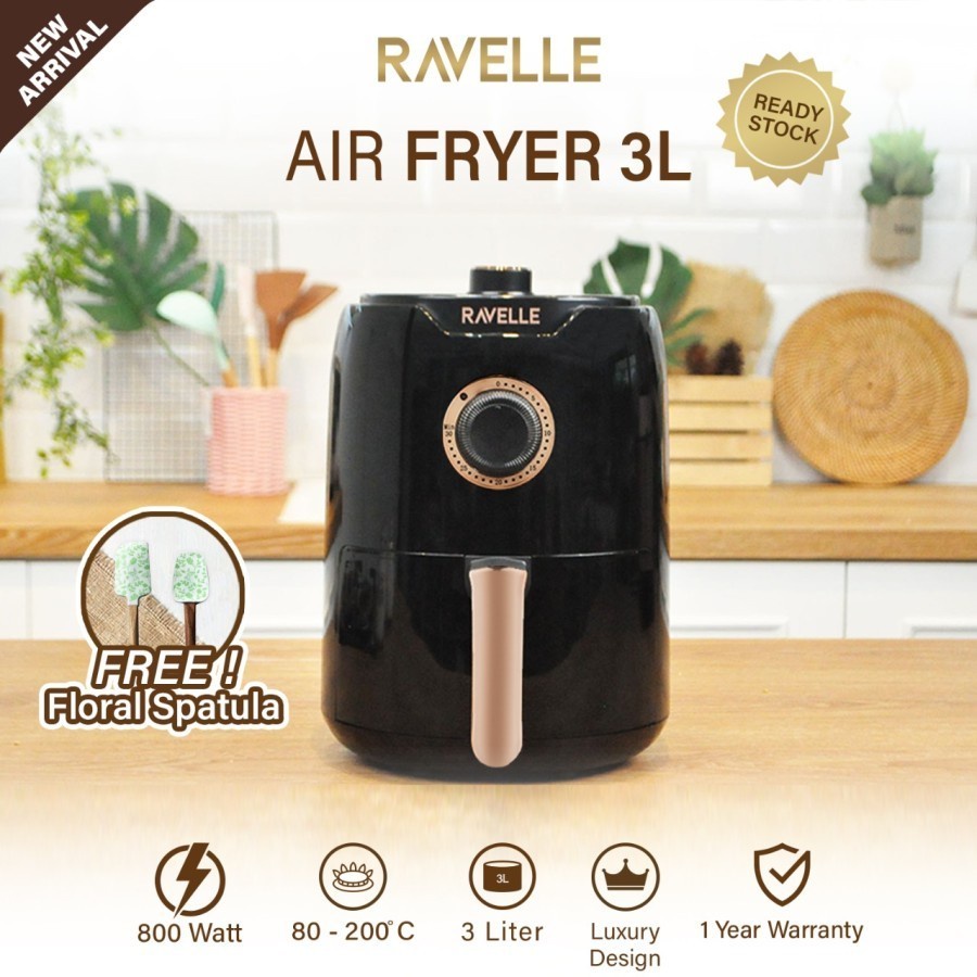 Air Fryer Low Watt Ravelle - Air Fryer 3L - Mengoreng Tanpa Minyak