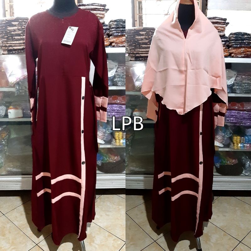 Gamis Set Hijab Jilbab / Fashion Muslim Set Moscrepe #2