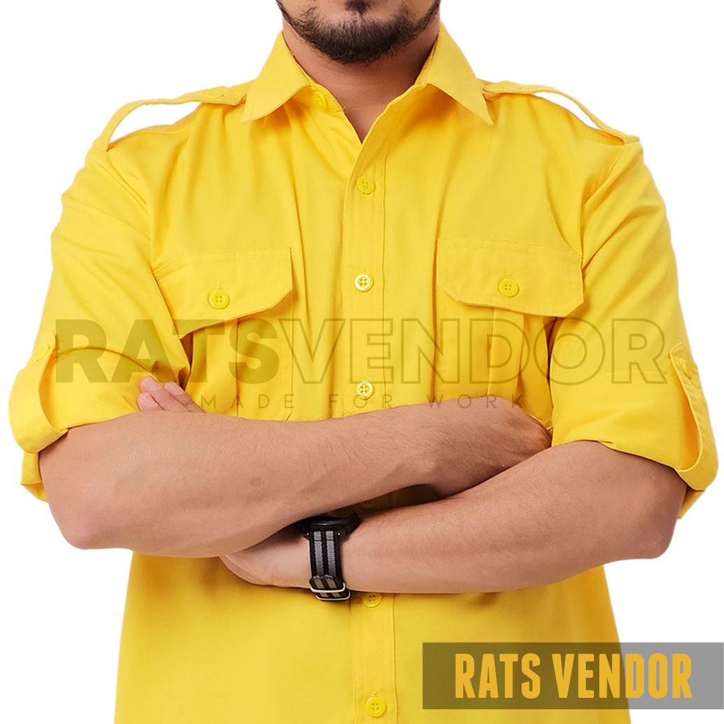 Kemeja Lapangan / Outdoor / Gunung / PDL Rats Vendor Lengan Panjang Warna Kuning