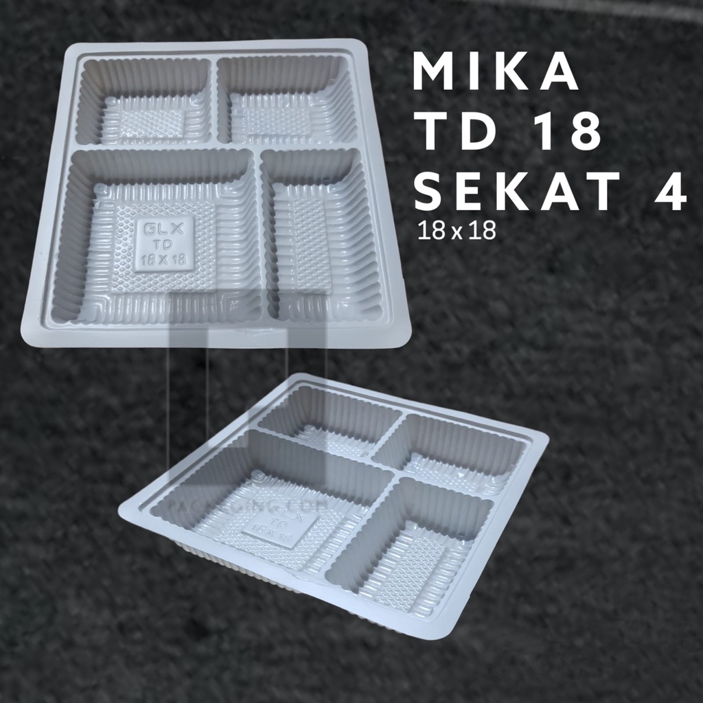 MIKA TD 18 PUTIH SUSU SEKAT 4/Mika nasi sekat 4 uk 18x18/Mika Nasi sekat/Mika Nasi uk 18