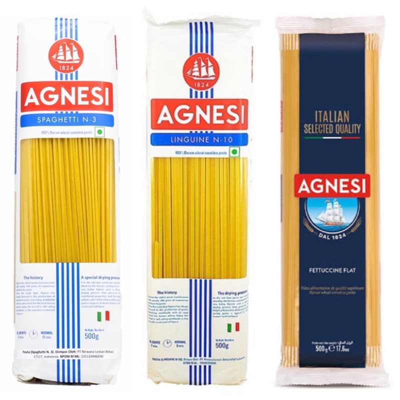 

Agnesi / Pasta / 500gr / Spaghetti N.3 / Linguine N.10 / Fettuccine Flat No.29