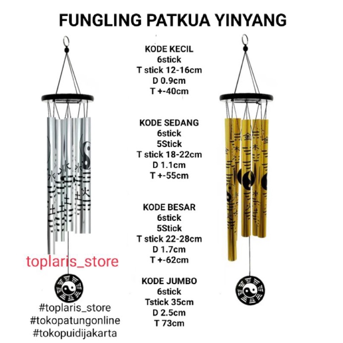 Fungling Lonceng Angin Wind Chime Emas Best Seller