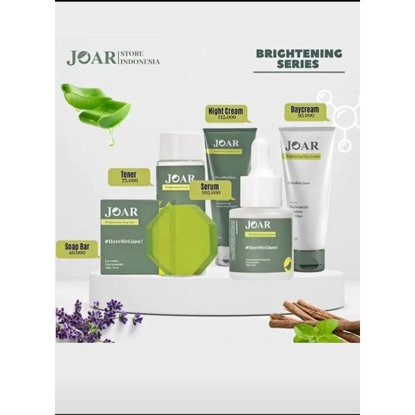 Joar Skincare Brightening Series (Soap Bar+Serum+Toner+Day Cream)