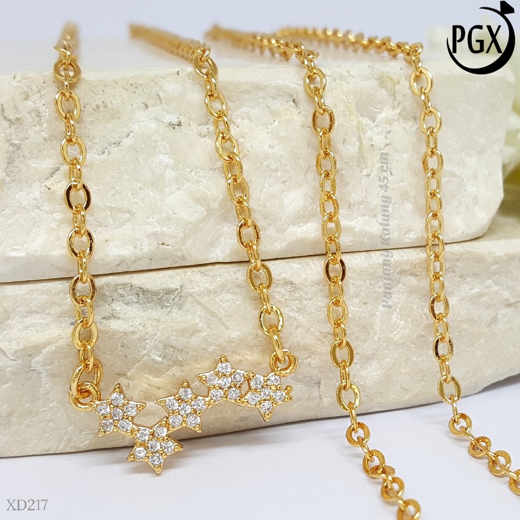 PGX Kalung Wanita Xuping Perhiasan Lapis Emas Aksesoris Fashion Premium - XD217