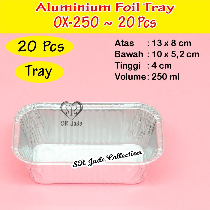 Aluminium Foil Tray Ox250 Aluminium Foil Cup Ox 250 Ox-250 Tutup Mika