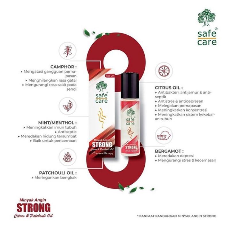 Safe Care  Original dan Hot/Strong 10 ml Roll On Aroma Terapi