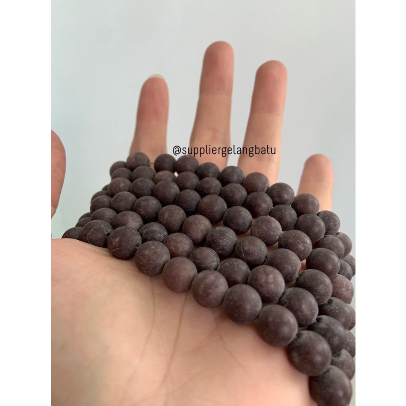 natural BROWN quartz DOFF 10mm batu kristal kuarsa terapi kesehatan