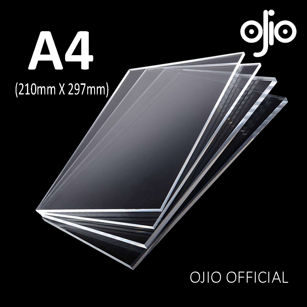 

OJIO Akrilik Lembaran Ukuran A4 21CM X 29,7 CM Tebal 2mm & 3mm Acrylic Bening