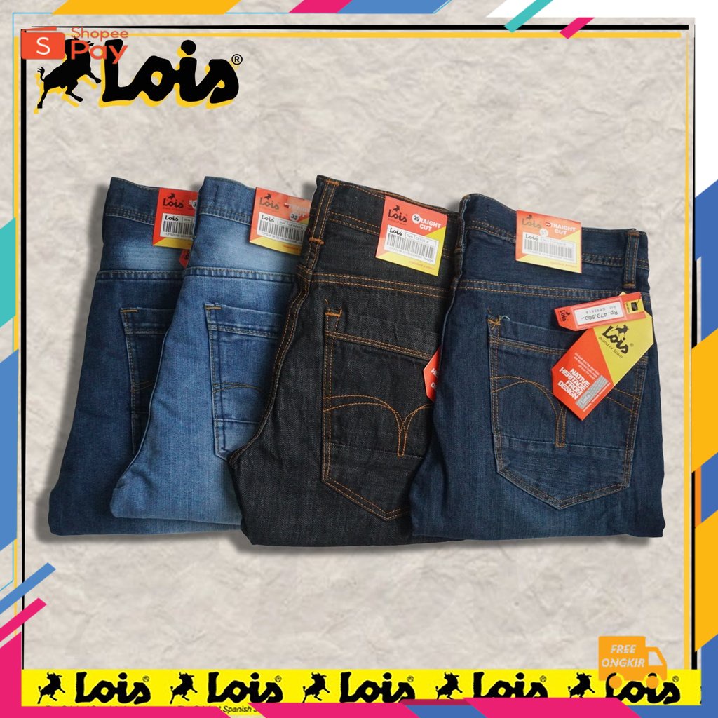 OVERSIZE SLIM FIT KOREAN / Celana Jeans Lois Original Pria 27-38 Panjang Terbaru - Jins Lois Cowok Asli 100% Premium ORIGINALL