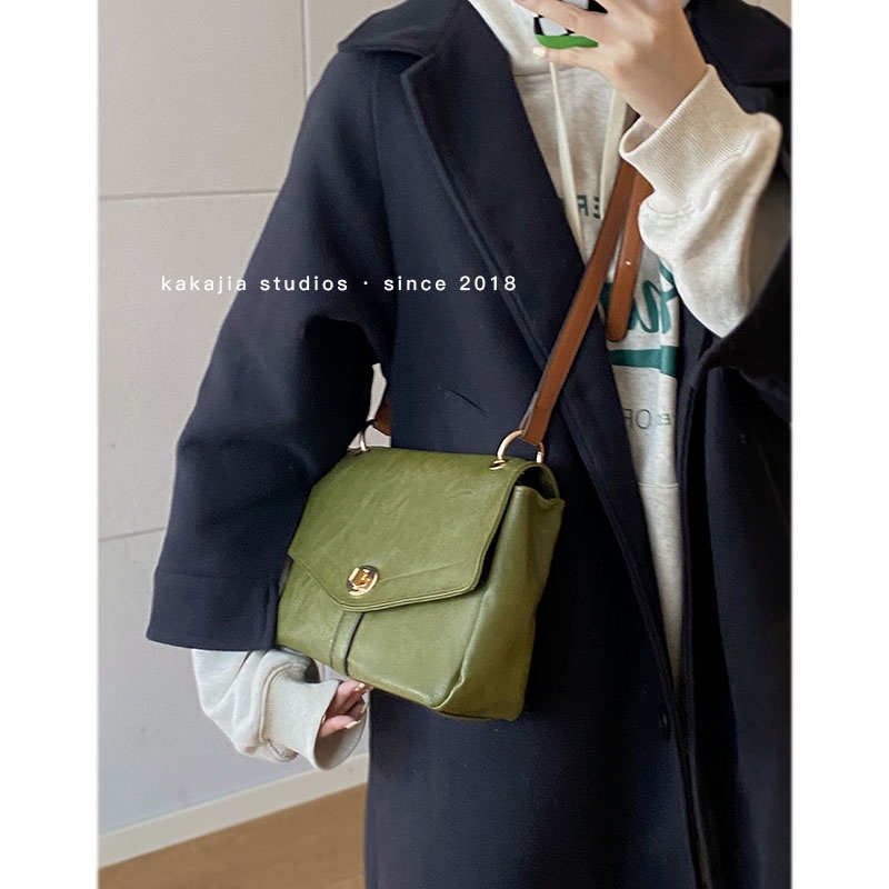 Suhao Tas kerja wanita Korea 2022 baru trendi fashion warna kontras tas ketiak tas bahu tas bahu berkapasitas besar cocok untuk semua