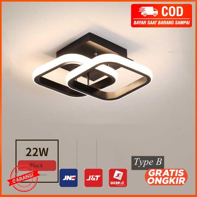 Lampu LED Plafon Ceiling Light Tri-color 22W 24x20cm KG8021