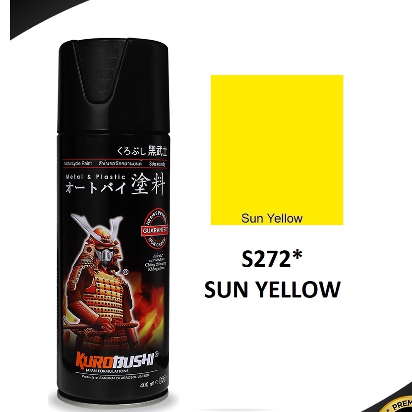 NEW Colours Samurai Paint Kurobushi Cat Semprot Pilox Pilok S272* SUN YELLOW / KUNING (400ml)