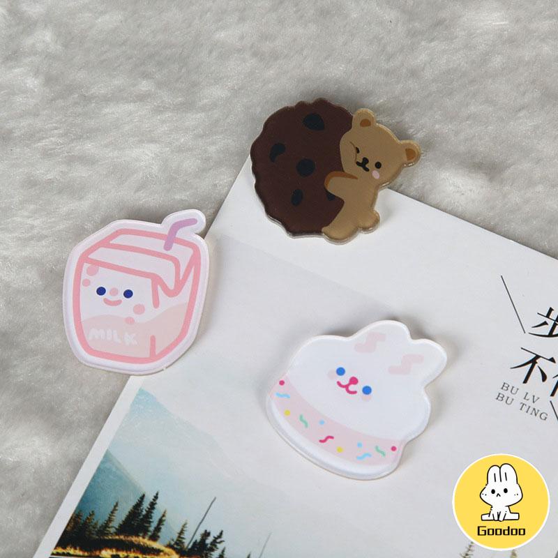 Cute Pin Brooch Bros Akrilik Korea Pin Tas Lucu Kartun Dari Hati Beruang Telur Rebus Yayli Lencana Tas Aksesoris -Doo