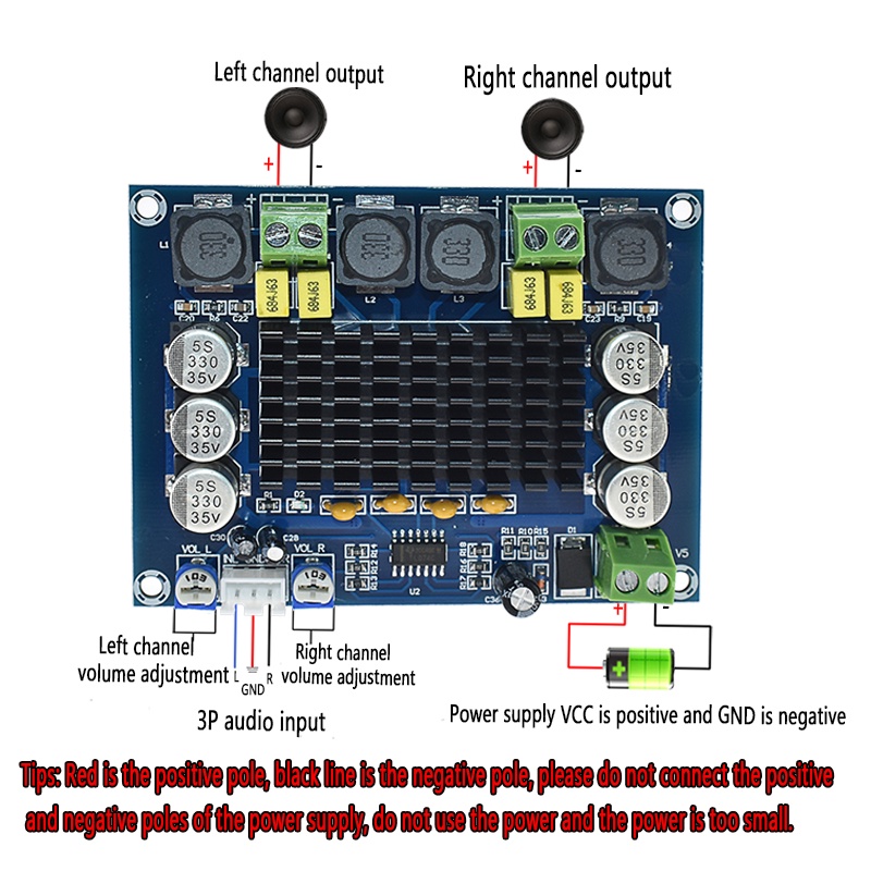 【XH-M543 2*120W】Kit Power Amplifier Class D Subwoofer/Modul Penguat Audio