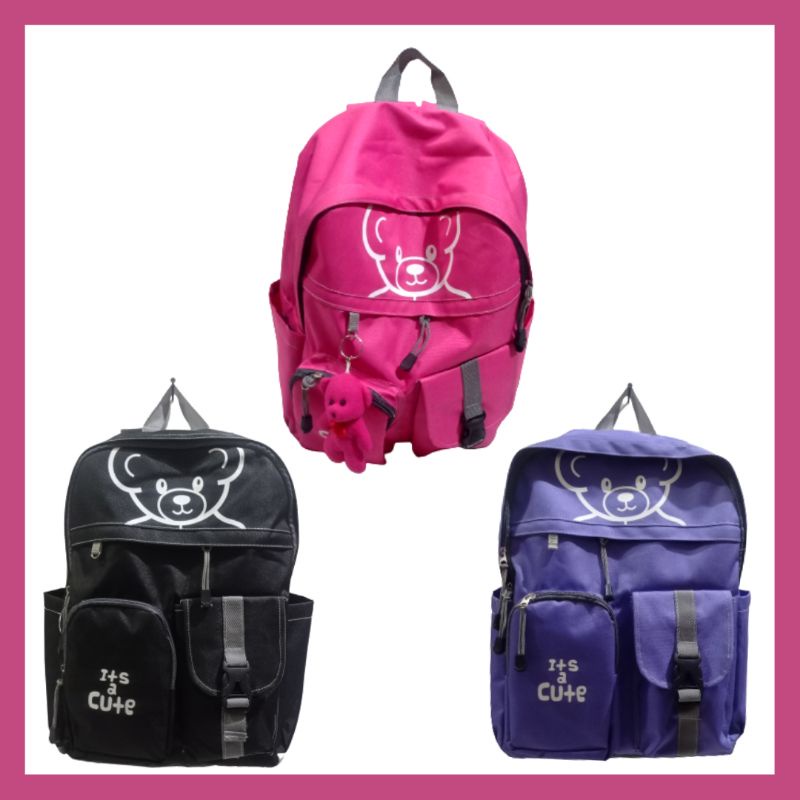 Tas Ransel Anak Sekolah Tas Ransel Cewe Gratis Boneka + Raincover