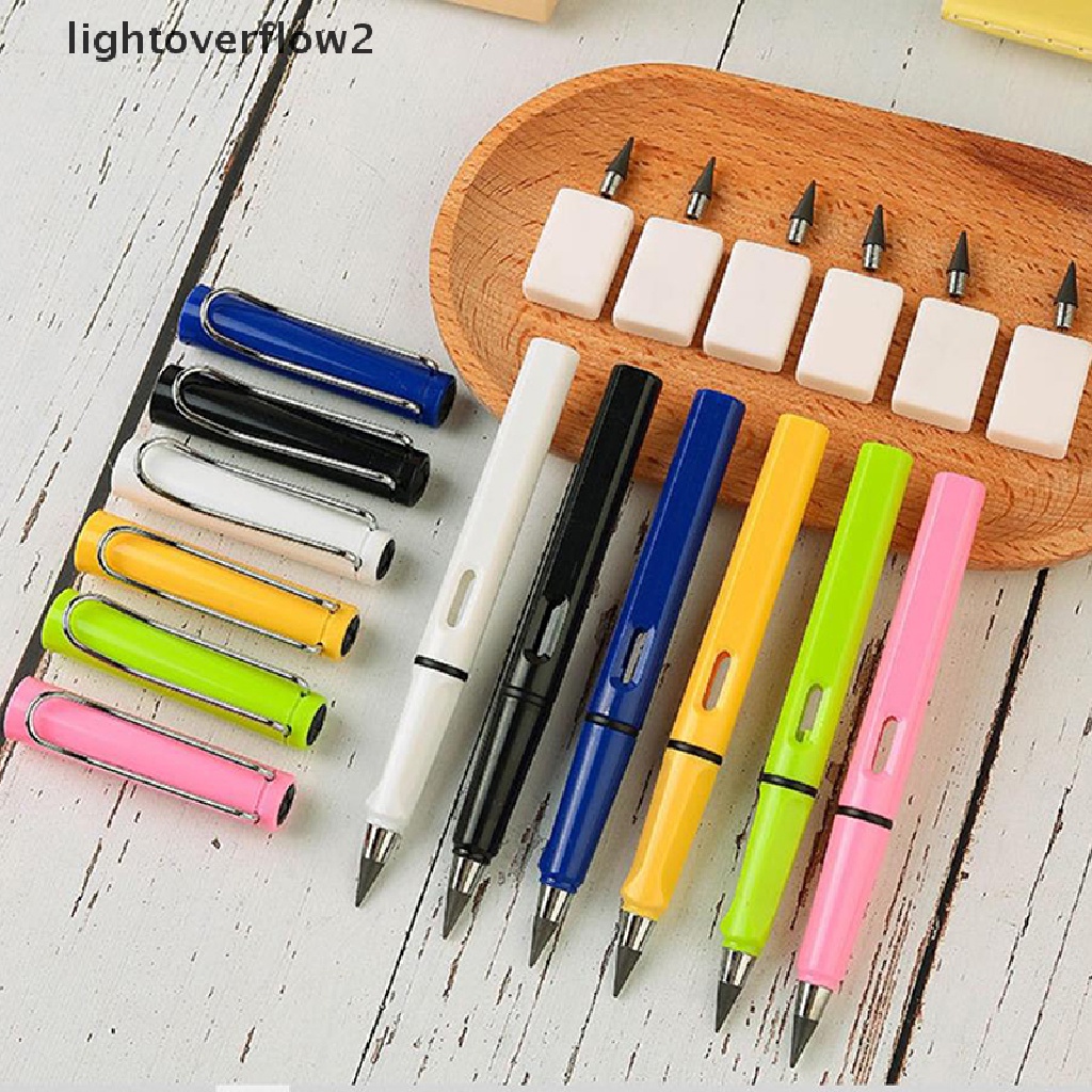 (lightoverflow2) Set Pensil Alis / Eyeliner Portable Tanpa Tinta Dapat Diganti (ID)