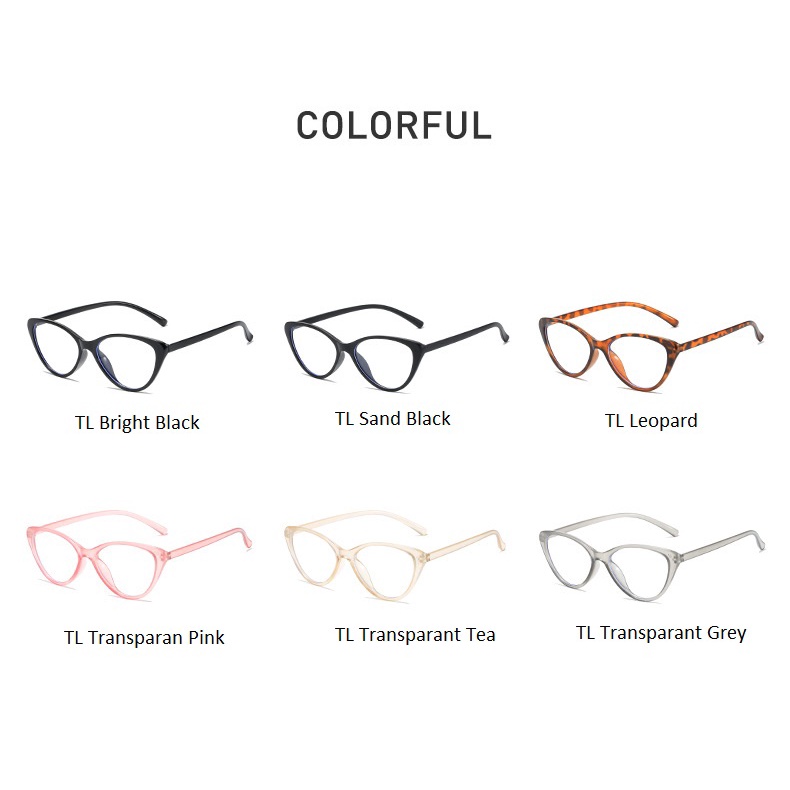 ABREENA Kacamata Lensa Anti Radiasi Fashion Korea Kacamata Normal Cat Eyes Kacamata Fashion Gaya Korea