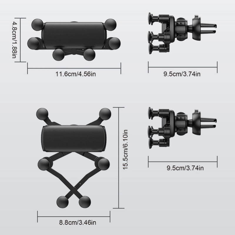 Bracket Klip Mount Ac Mobil Holder Penopang Handphone / GPS Untuk IPhone 14 / 13 / Samsung / Xiaomi