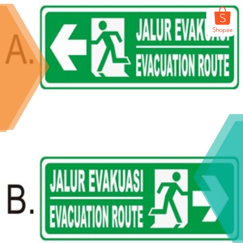 

Murah Custom. Sign Evacuation. Size 30x10 cm Elegan